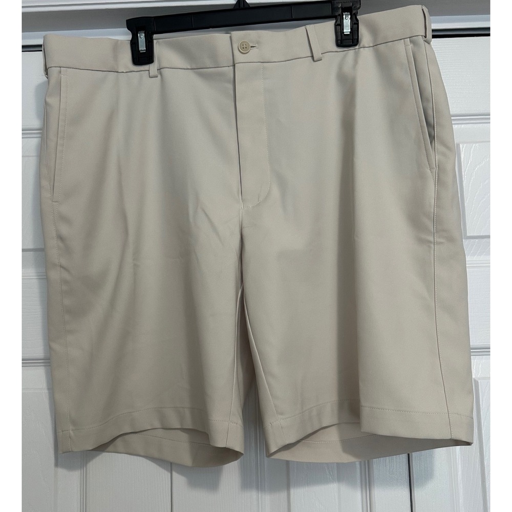 Peter Millar Salem Performance Golf Shorts Mens 38 Stone Khaki Stretch Wicking